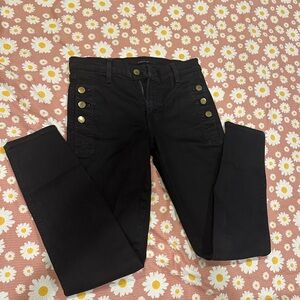 J Brand black pistol jeans with gold hardware